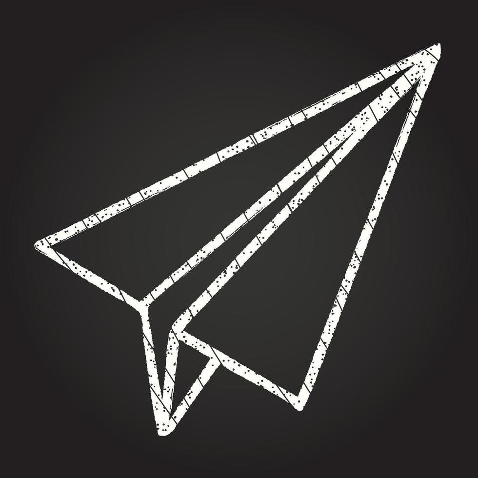 Paper Airplane Chalk Drawing vector