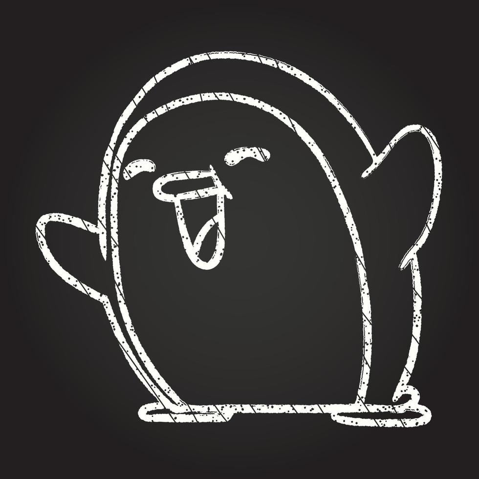 dibujo de tiza de pinguino vector