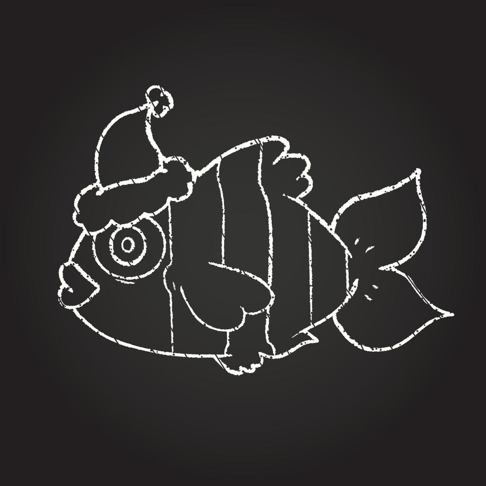 dibujo de tiza de pescado festivo vector