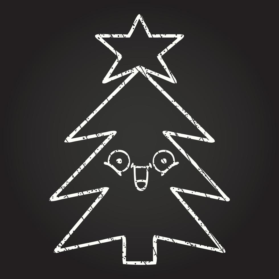 Christmas Tree Chalk Drawing vector