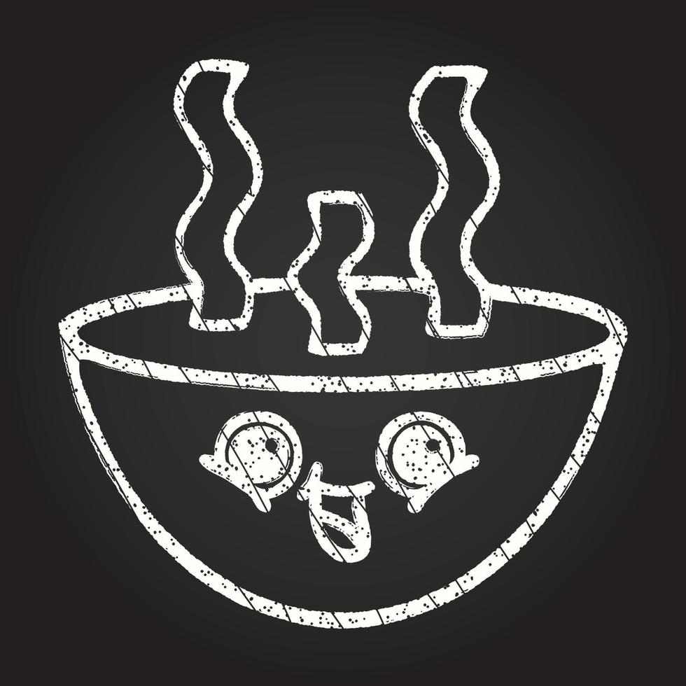 Hot Noodles Chalk Drawing vector