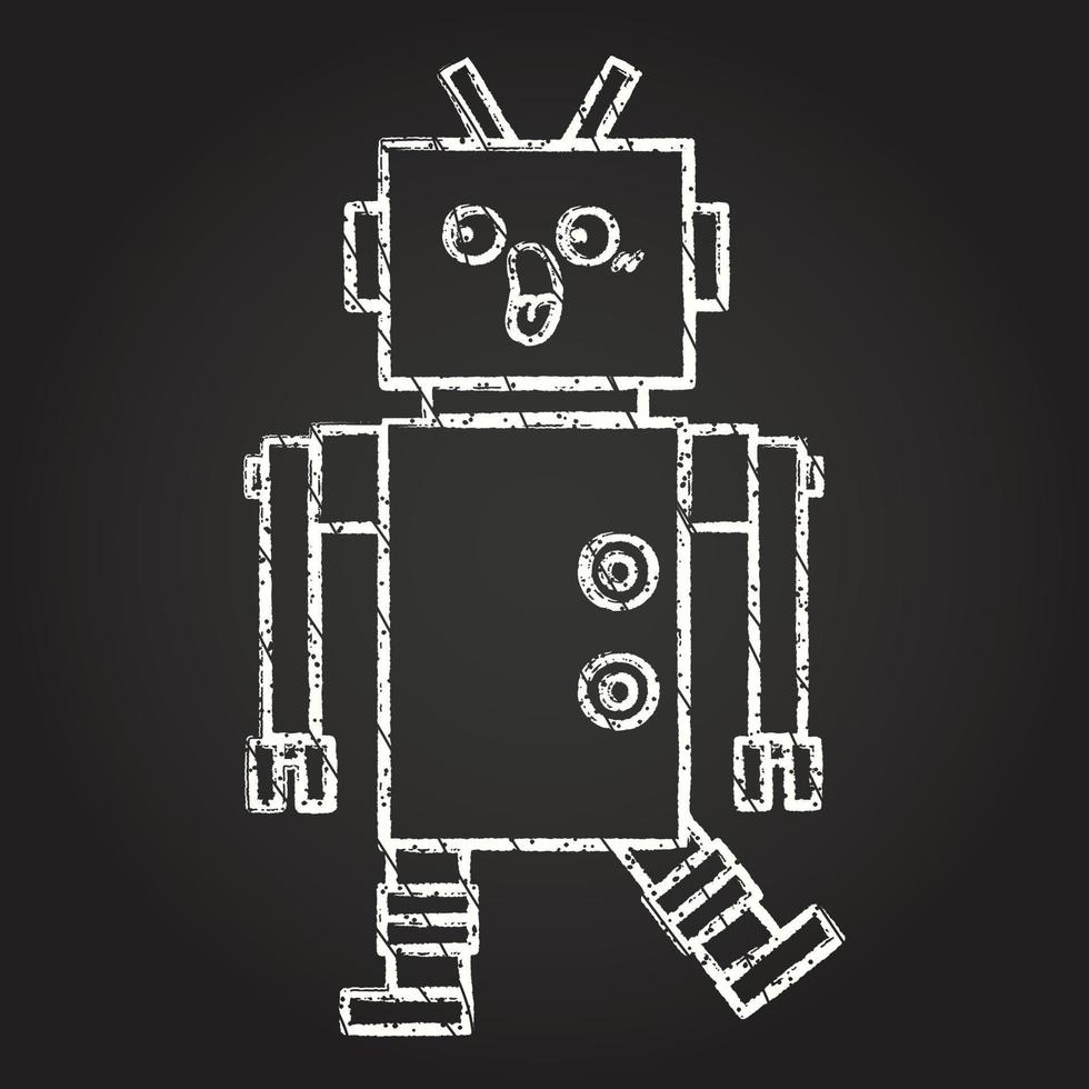 dibujo de tiza de robot enojado vector