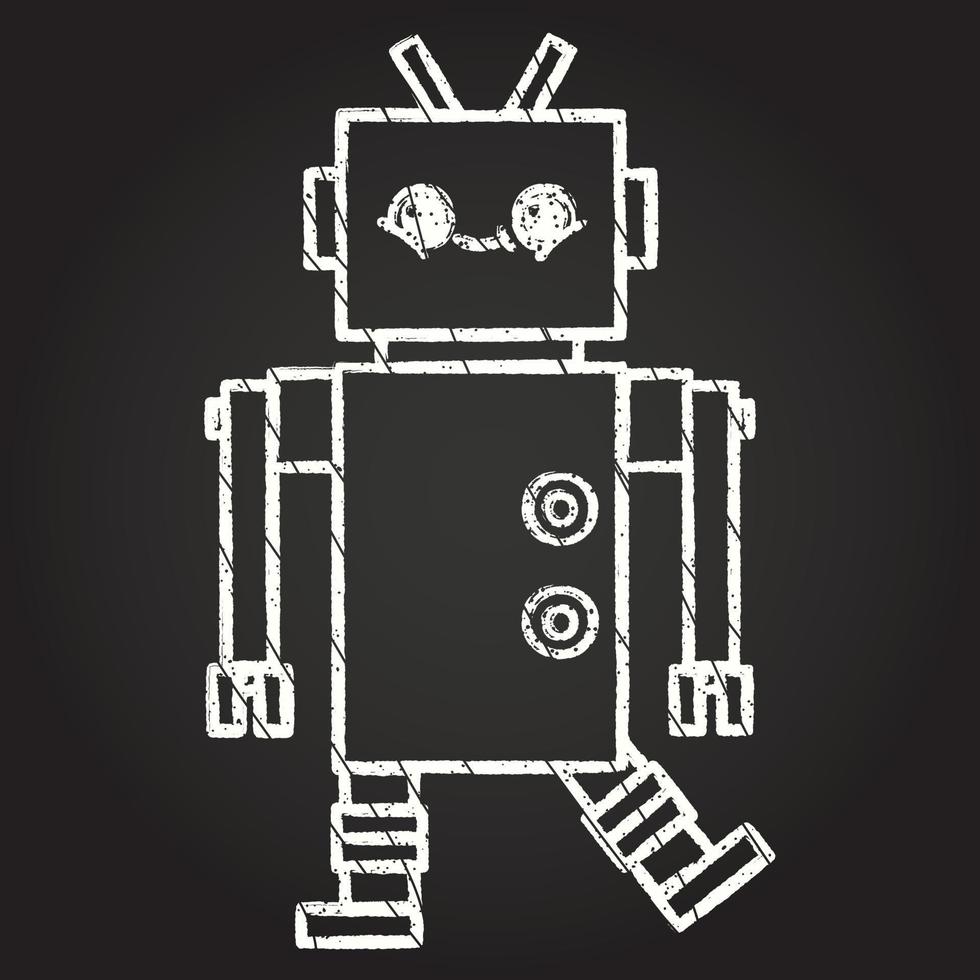 Robot Chalk Drawing vector