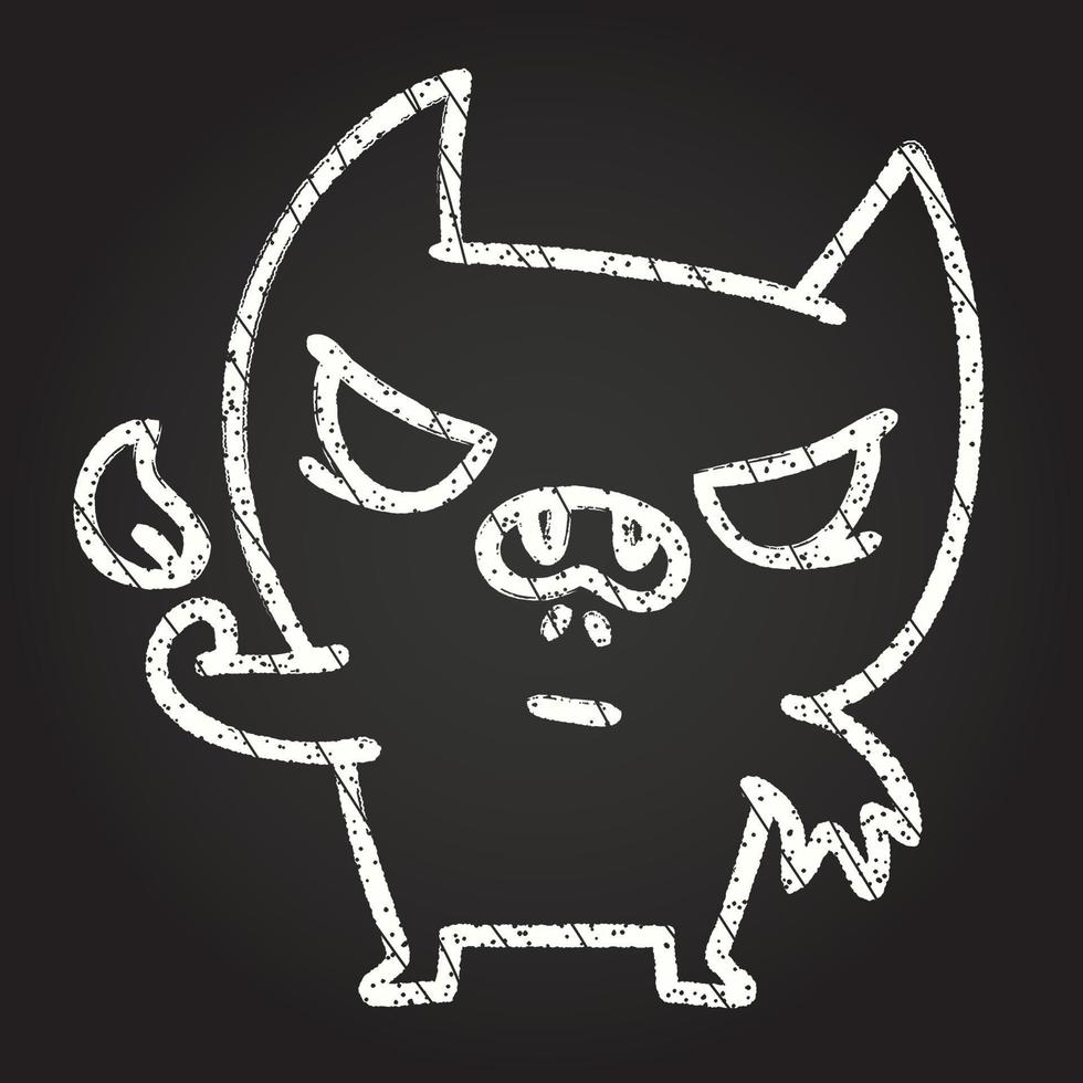 Little Devil Chalk Drawing vector