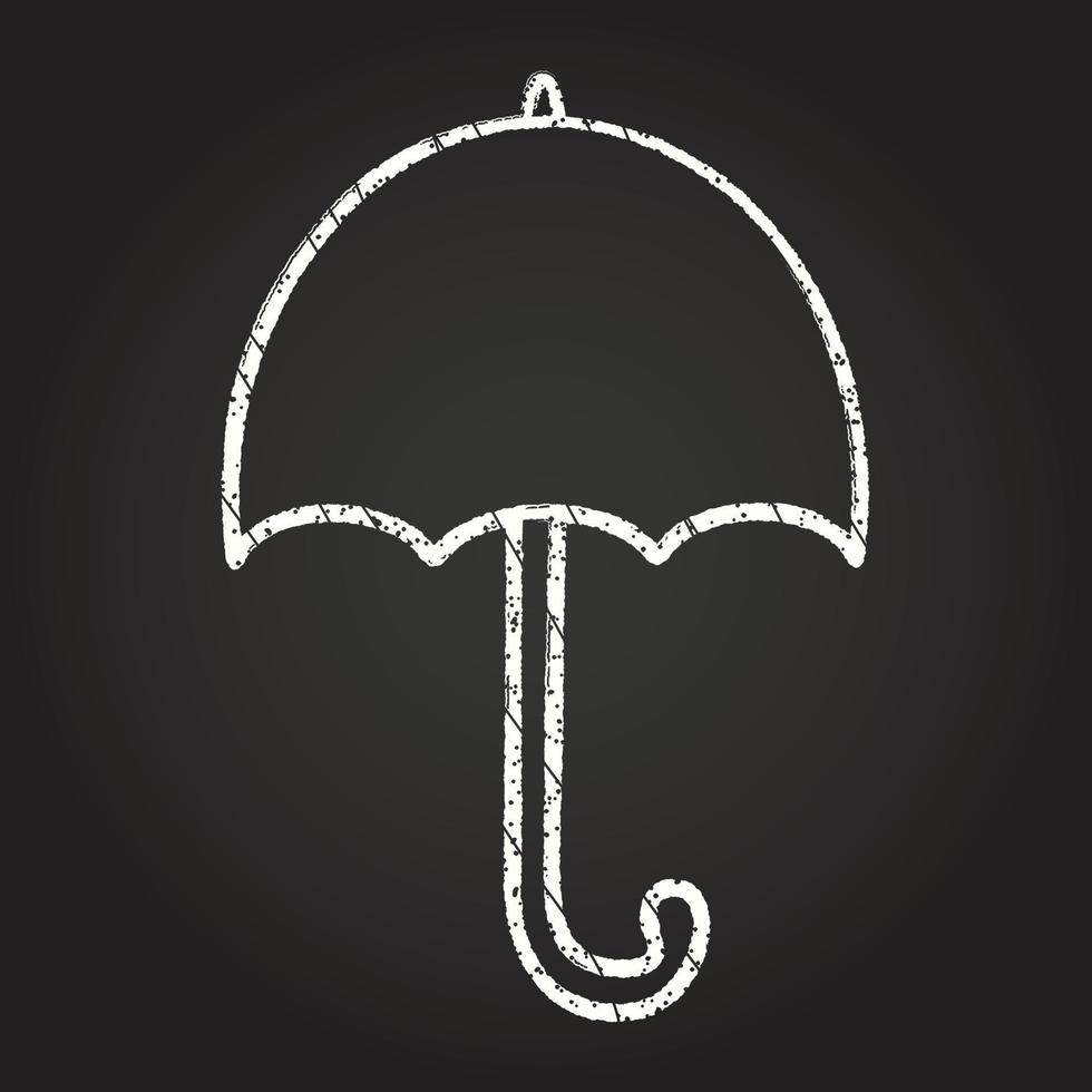 dibujo de tiza de paraguas vector