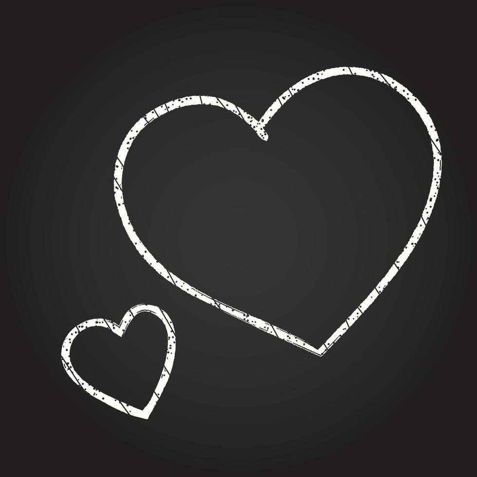 Heart Symbols Chalk Drawing vector