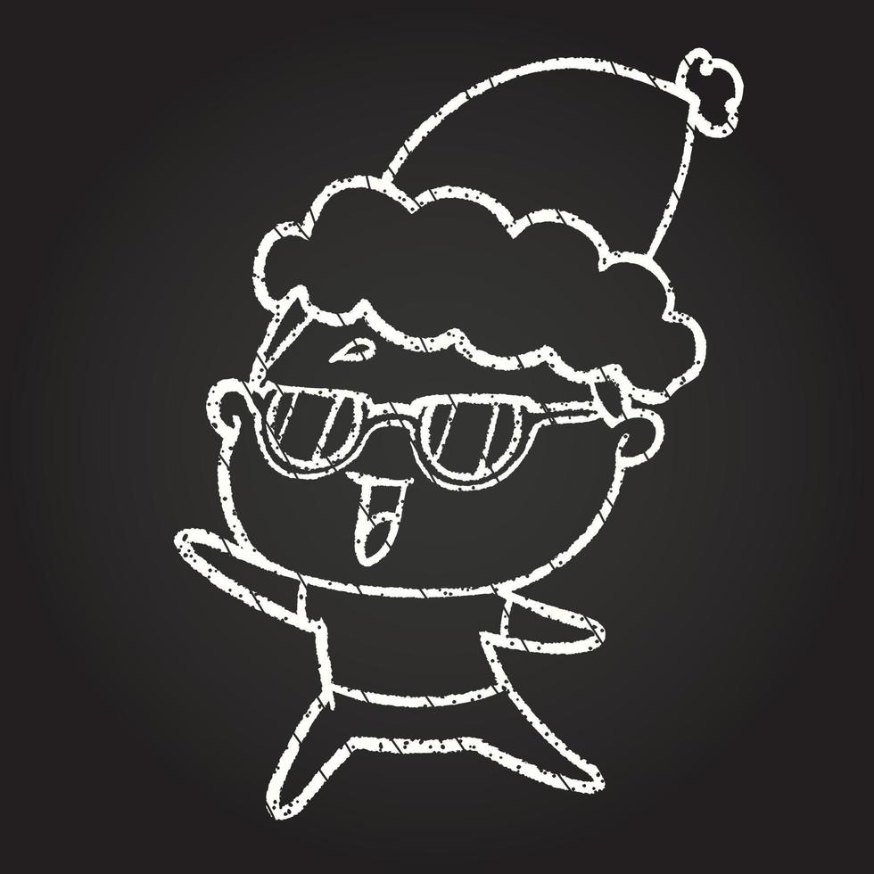 Christmas Man Chalk Drawing vector