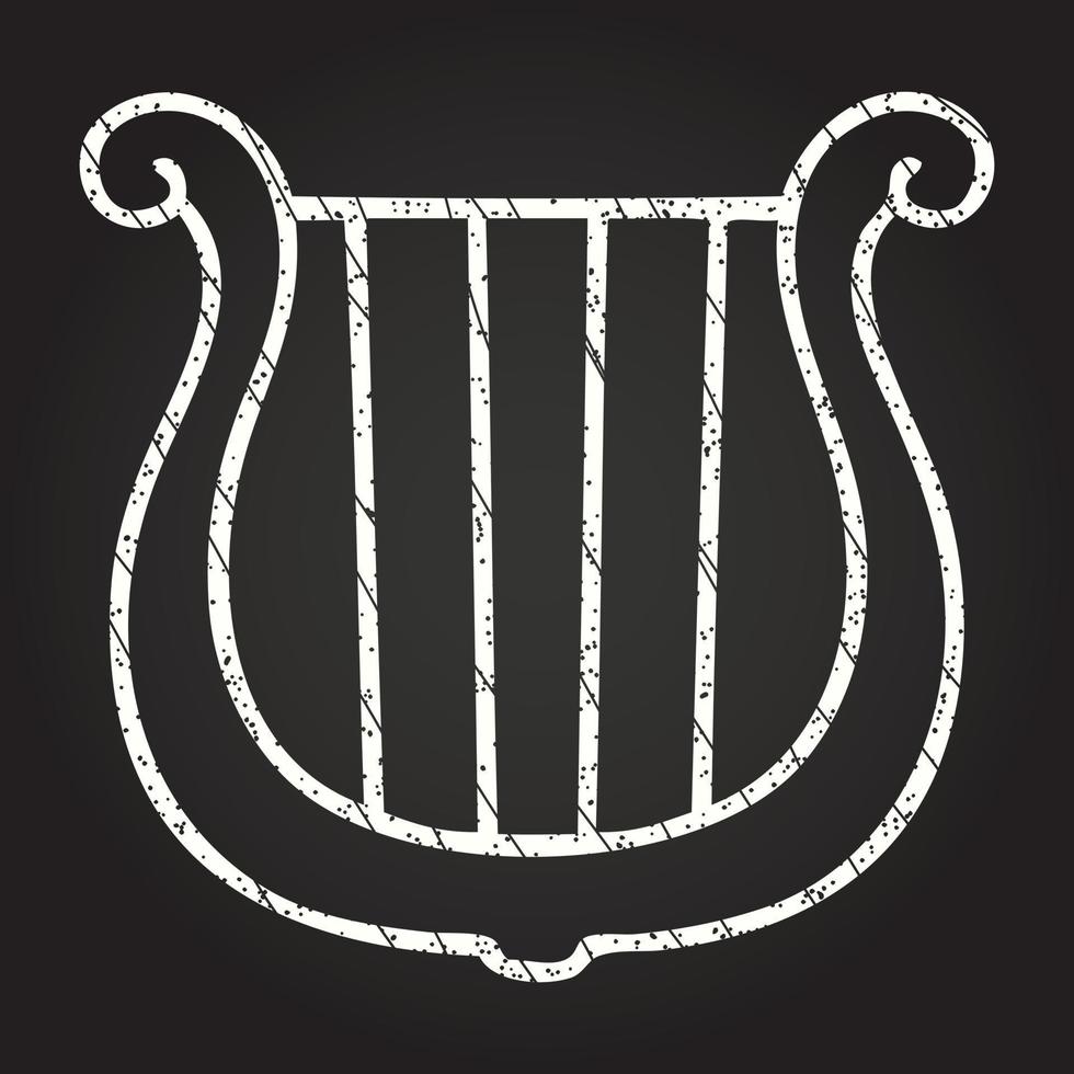 Harp Chalk Drawing vector