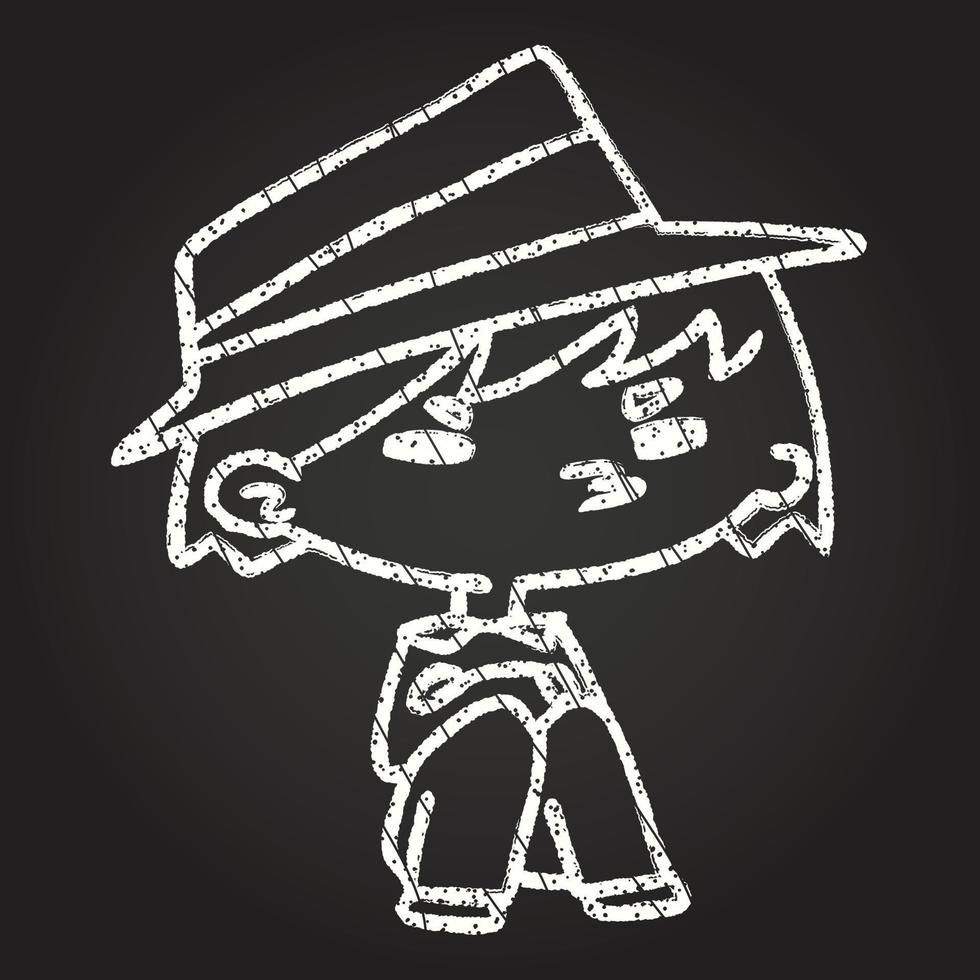 Fashionable Boy Chalk Drawing vector