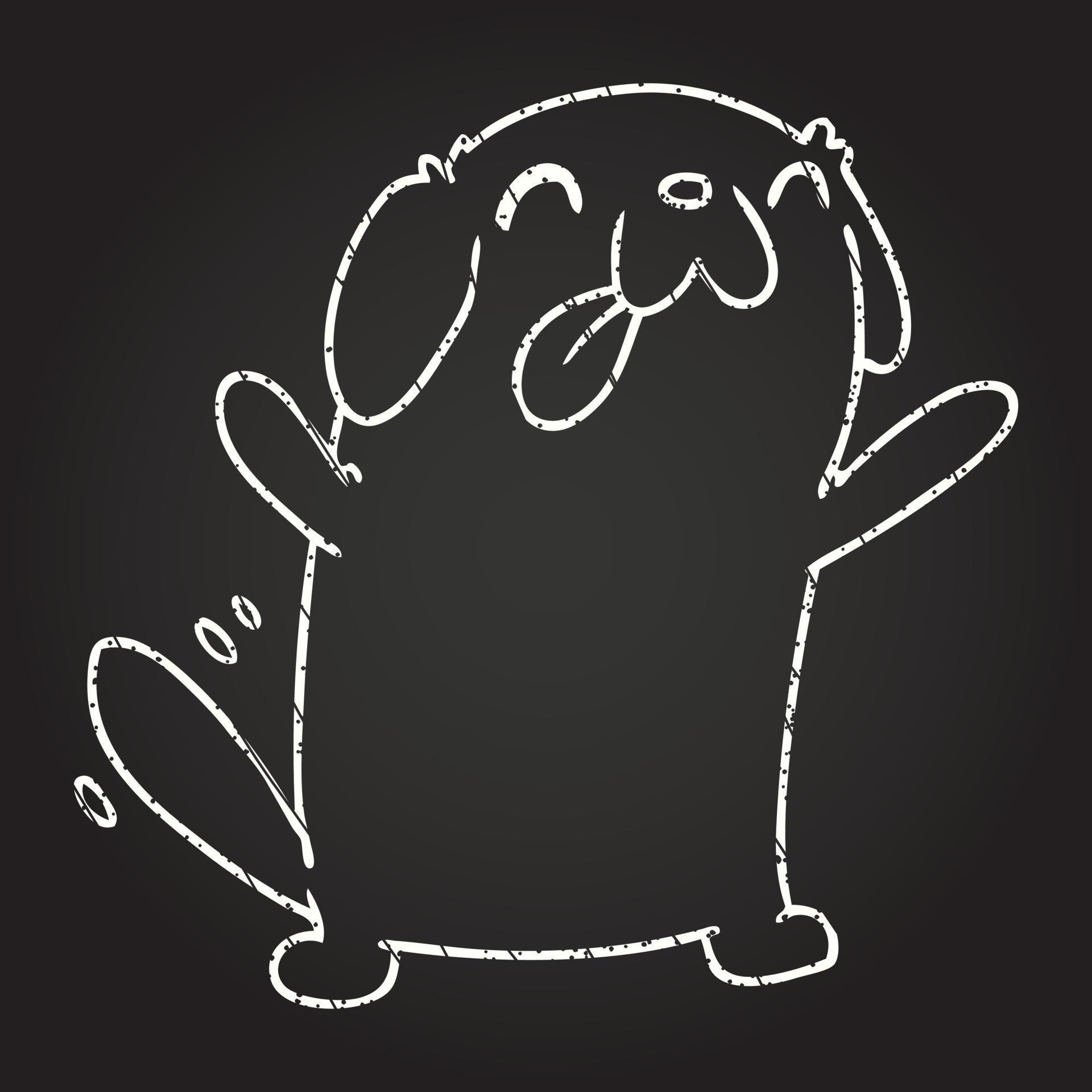 Happy dog Chalk Drawing 13110751 Vector Art at Vecteezy