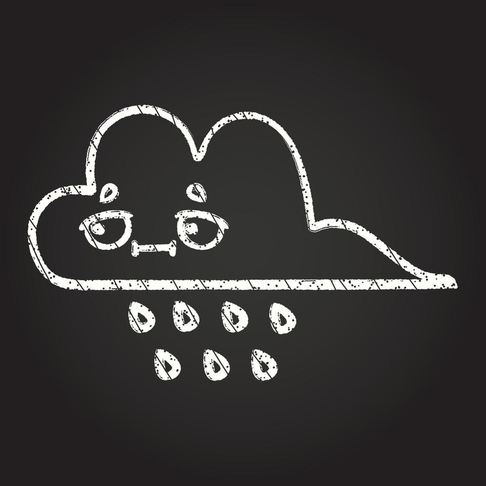 Raincloud Chalk Drawing vector