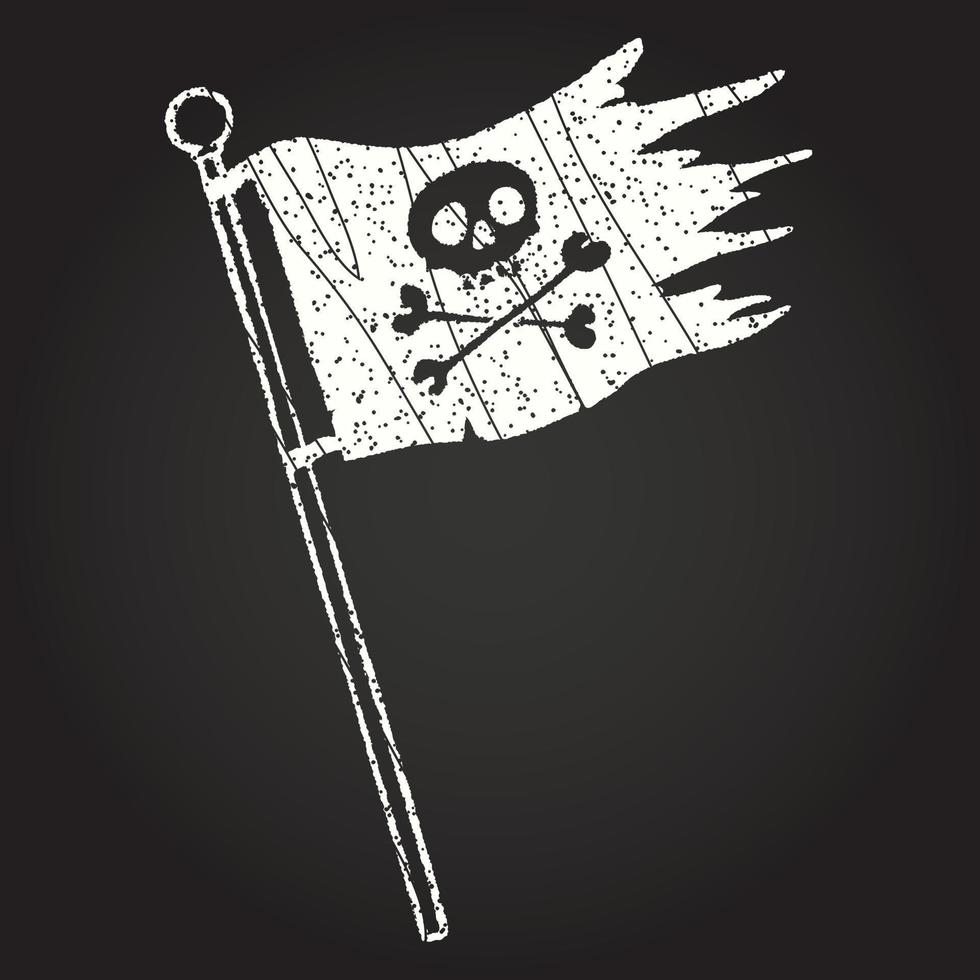 dibujo de tiza de bandera pirata vector