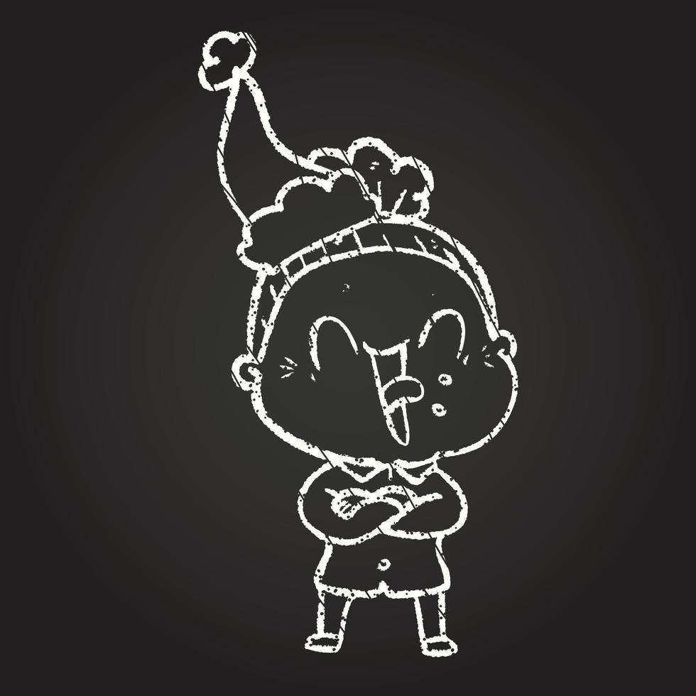 Festive Lady Chalk Drawing vector