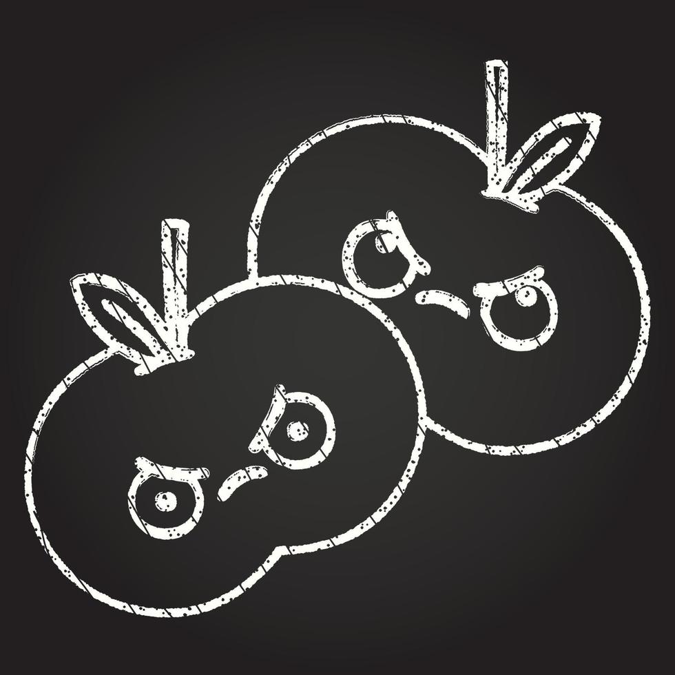 Angry Apples Chalk Drawing vector