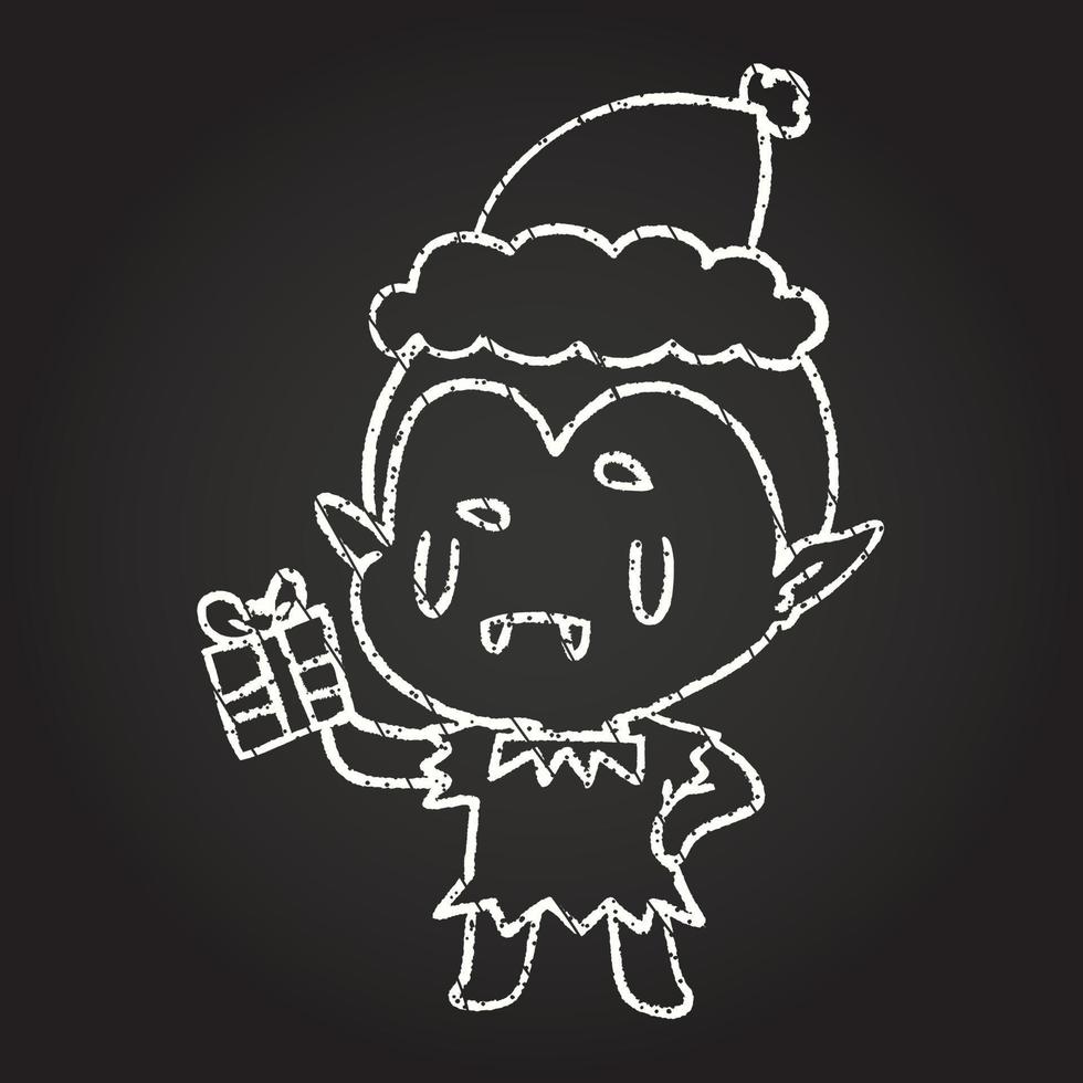 Festive Vampire Chalk Drawing vector