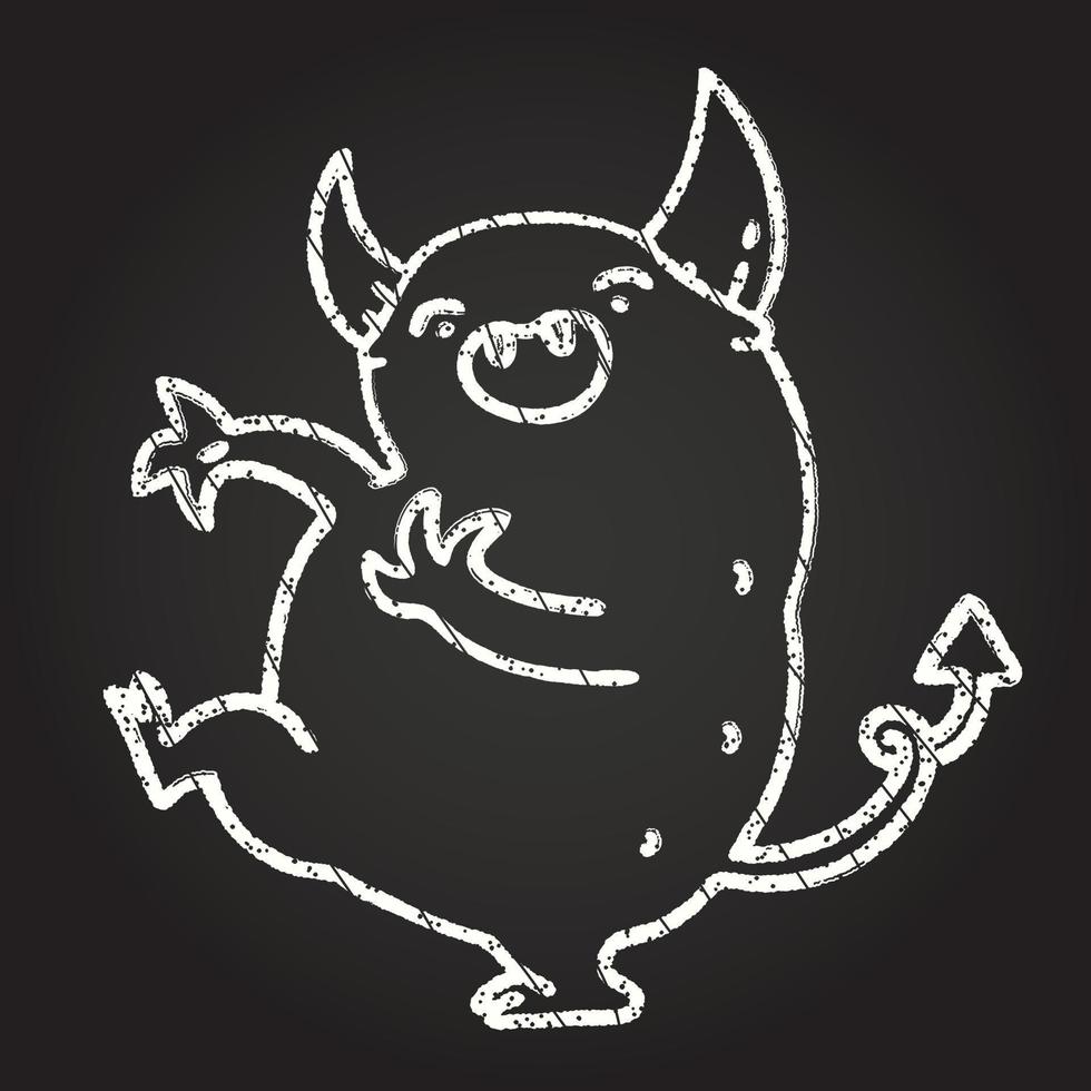 Dancing Devil Chalk Drawing vector