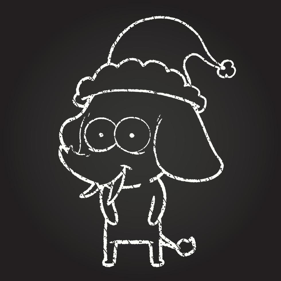 Festive Elephant Chalk Drawing vector