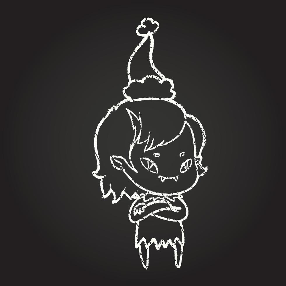 Festive Vampire Chalk Drawing vector