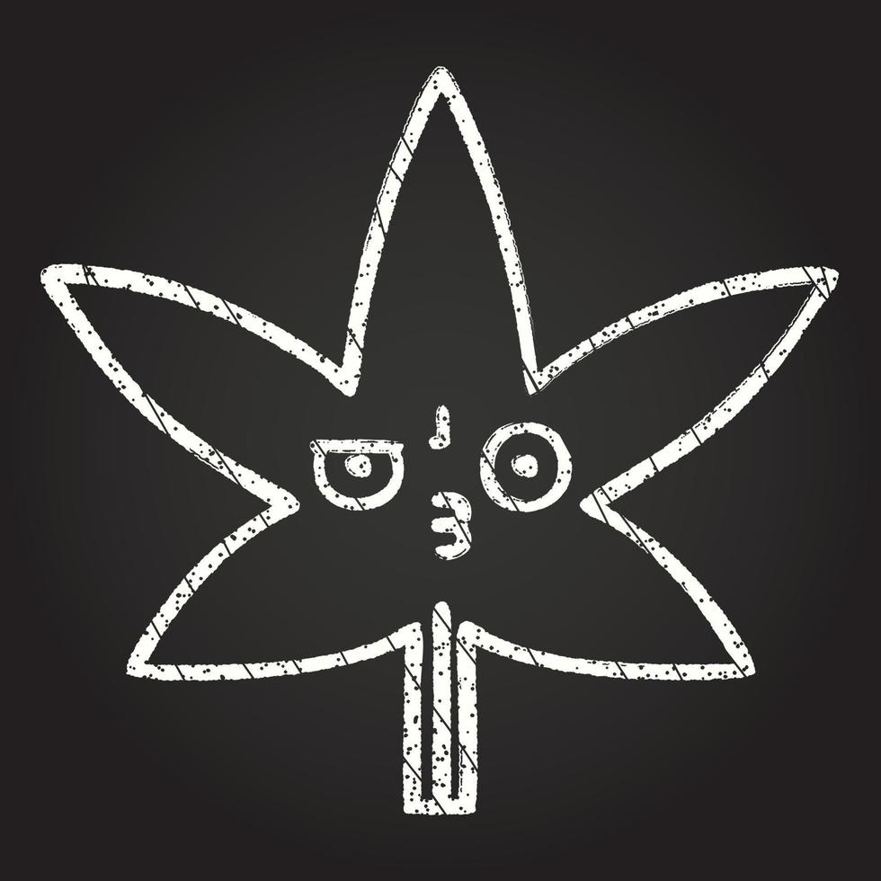 Leaf Chalk Drawing vector