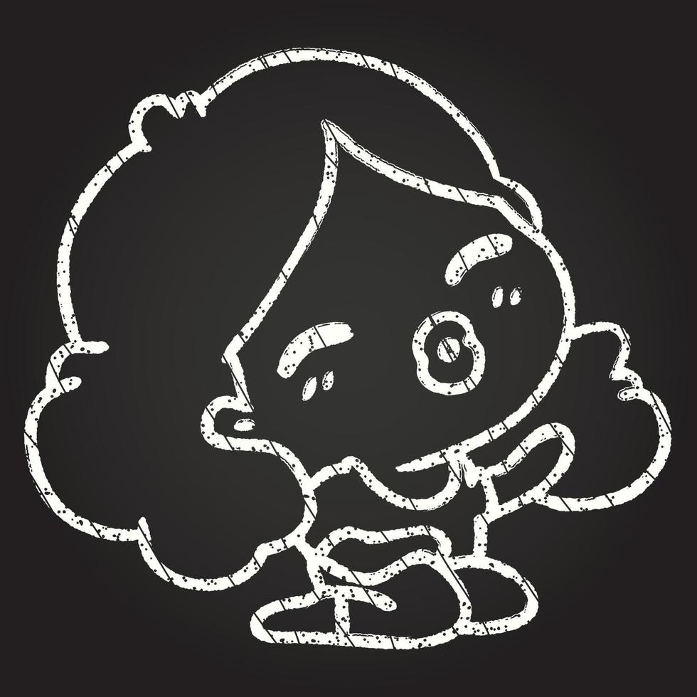Happy Woman Chalk Drawing vector
