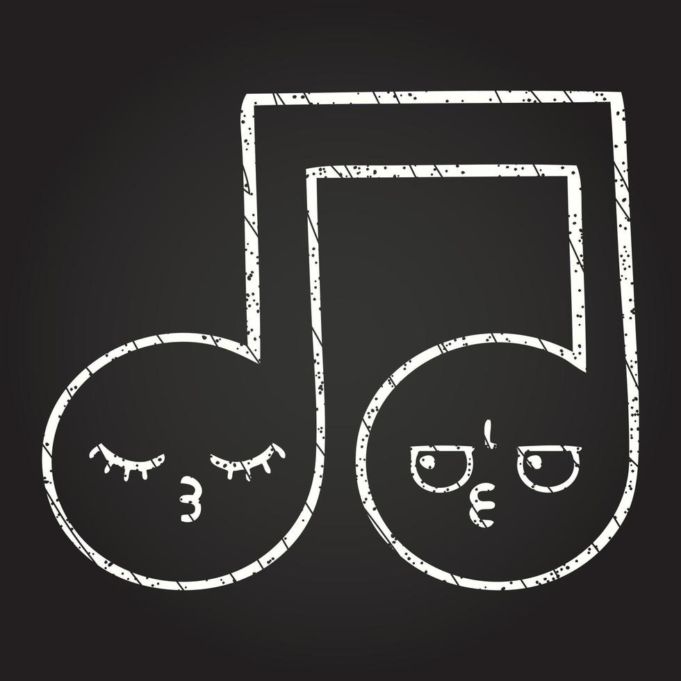 Musical Notes Chalk Drawing vector