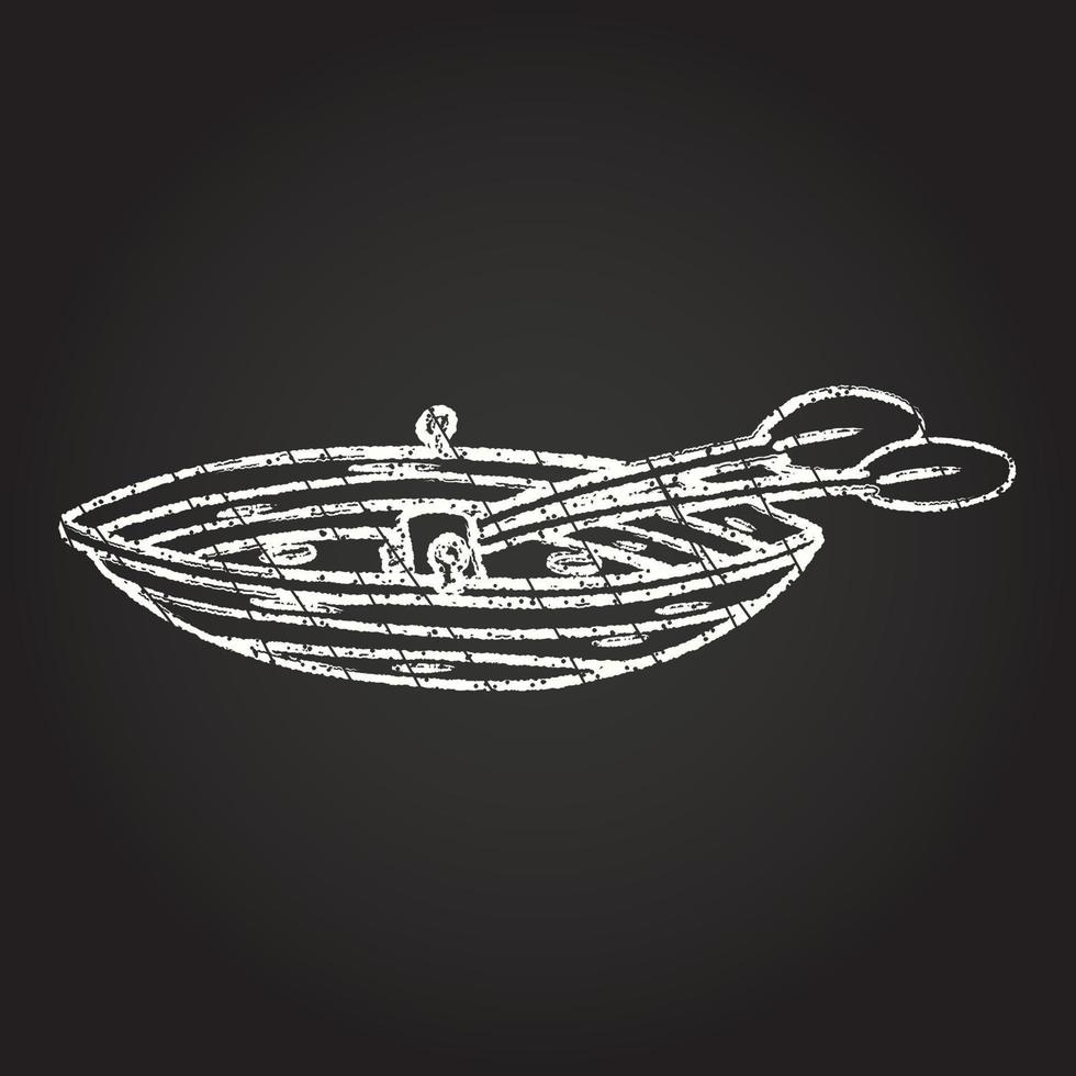 Rowing Boat Chalk Drawing vector