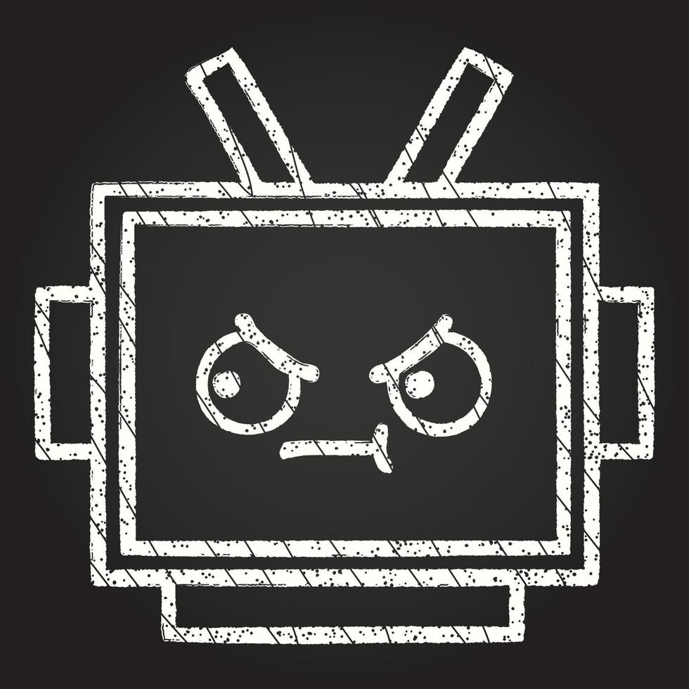 Robot Chalk Drawing vector