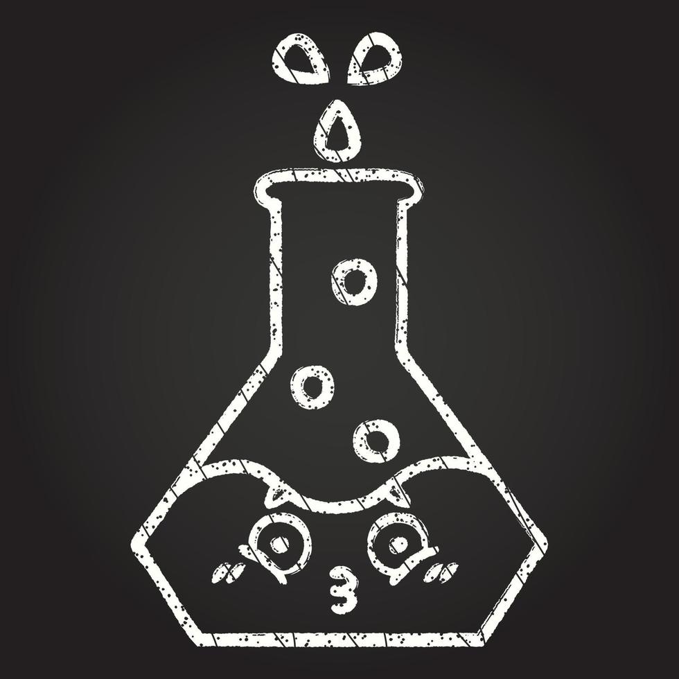 Bubbling Chemicals Chalk Drawing vector