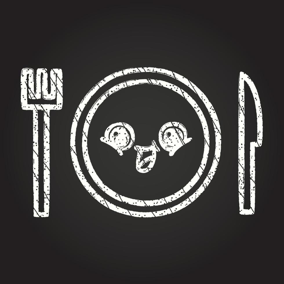 Dinner Set Chalk Drawing vector