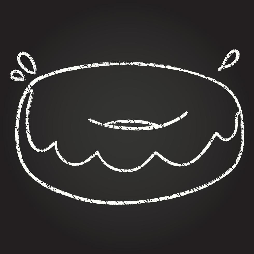 Iced Donut Chalk Drawing vector