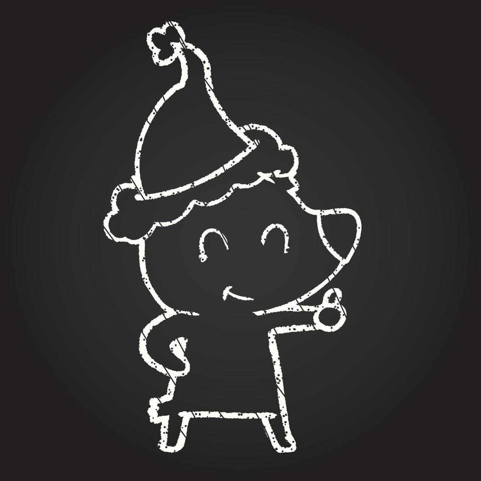 Christmas Bear Chalk Drawing vector