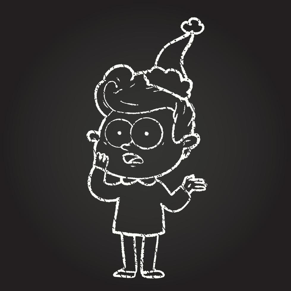 Christmas Man Chalk Drawing vector