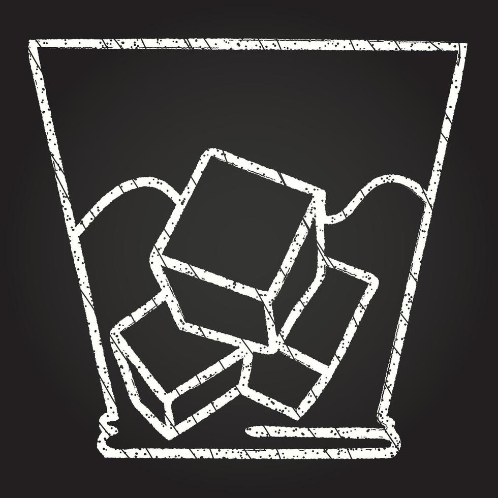 Whisky Glass Chalk Drawing vector
