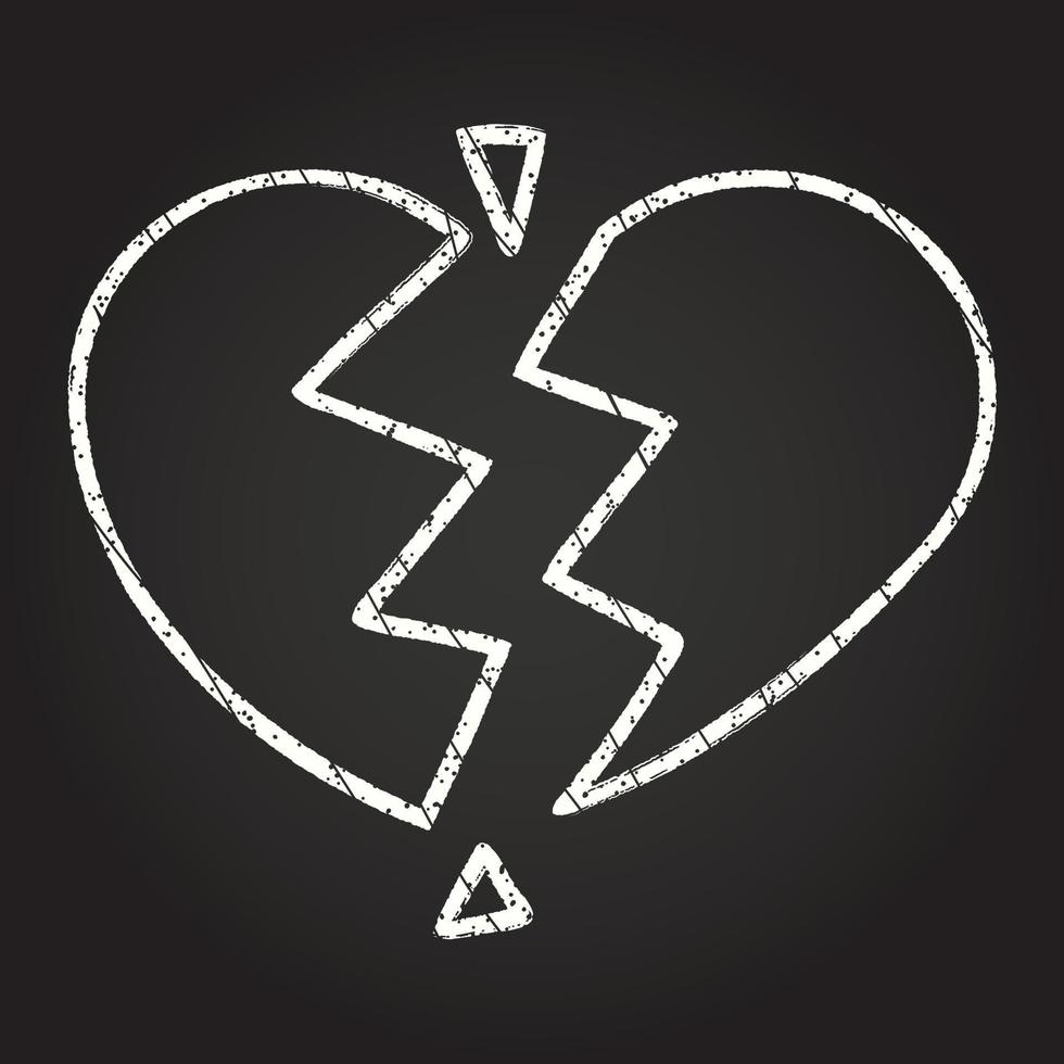 Broken Heart Chalk Drawing 13111042 Vector Art at Vecteezy
