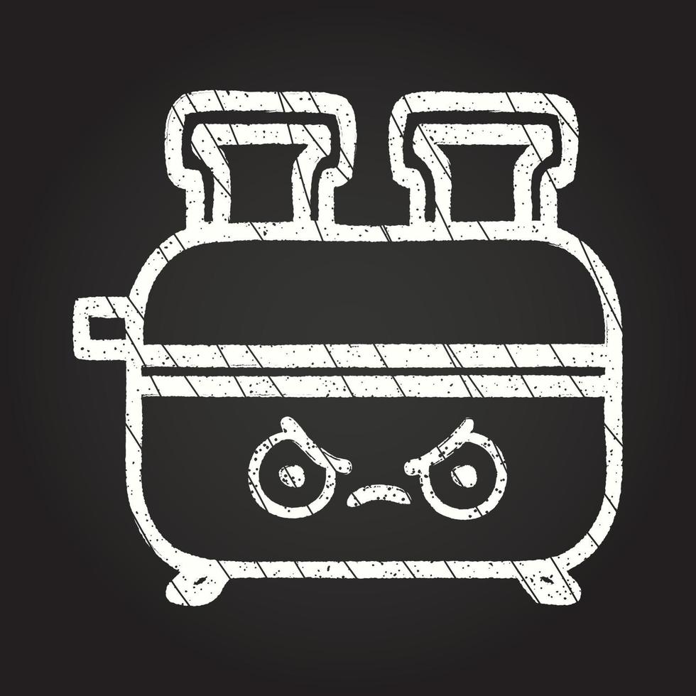 Annoyed Toaster Chalk Drawing vector