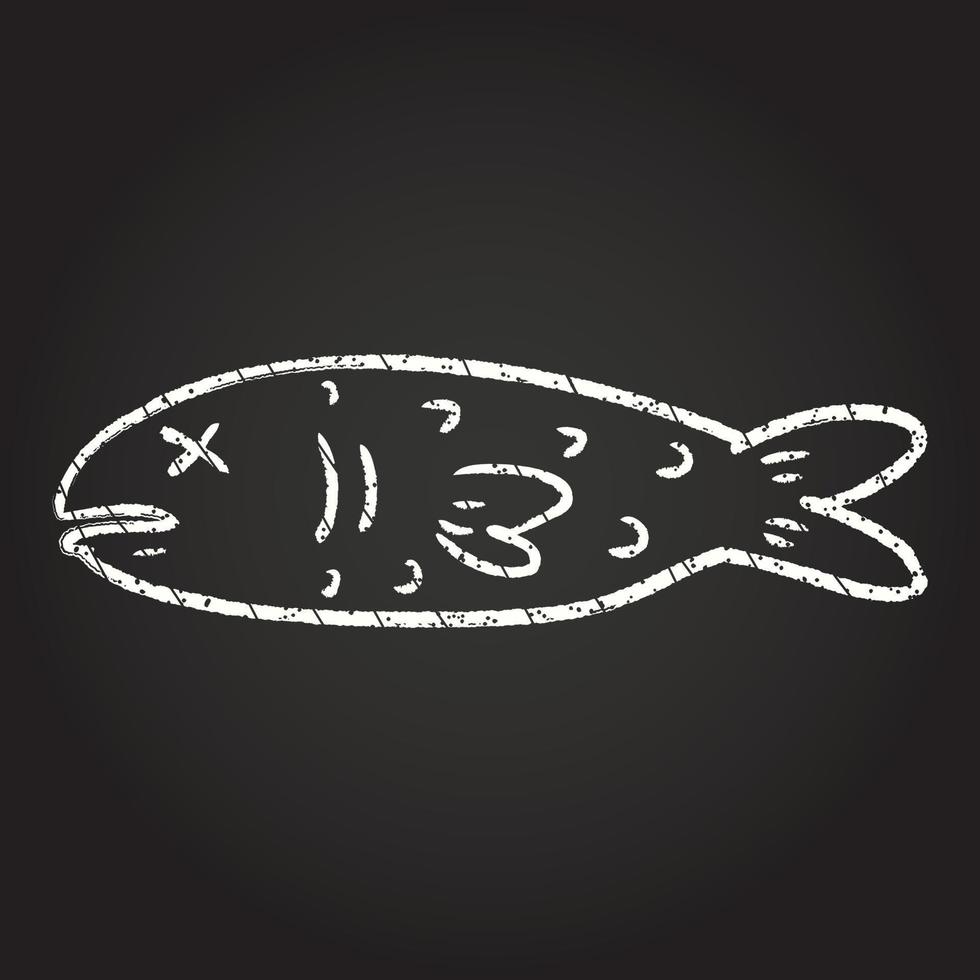 Dead Fish Chalk Drawing vector