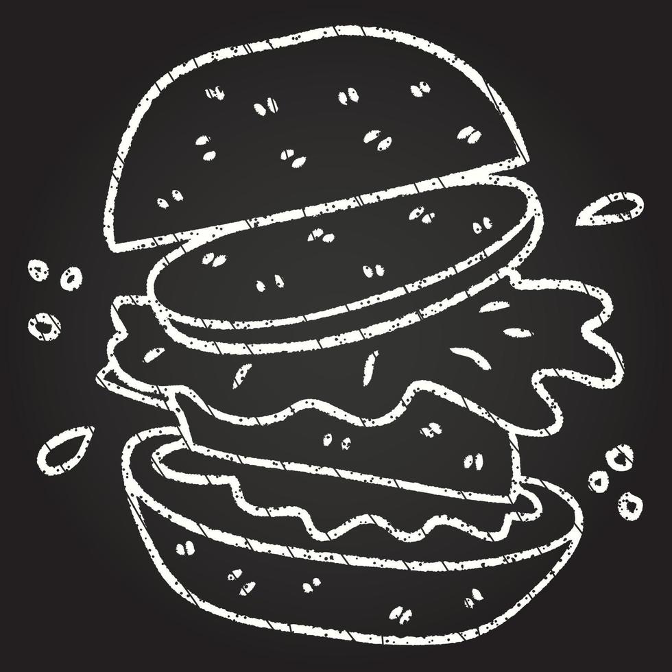 Burger Chalk Drawing vector