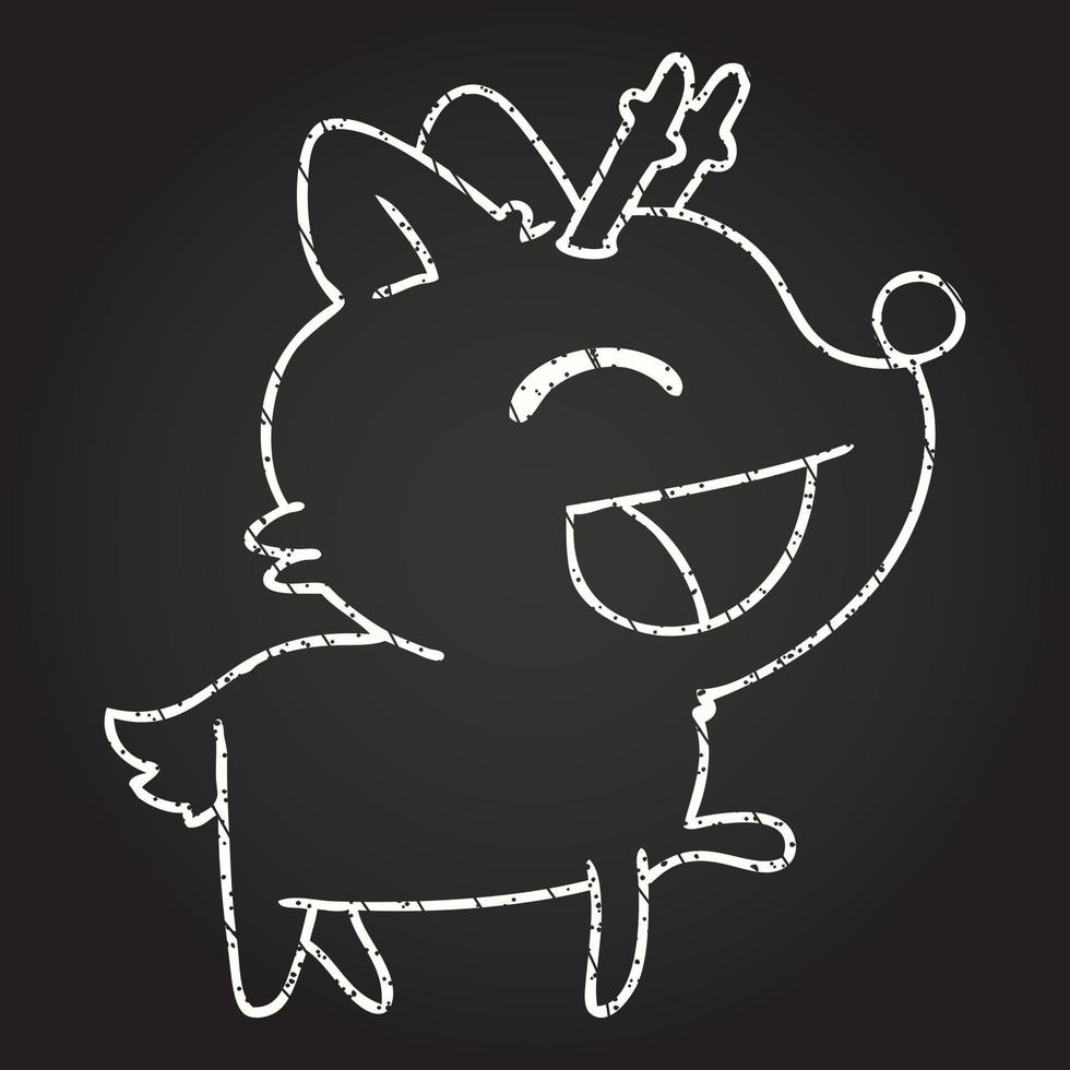 Reindeer Chalk Drawing vector