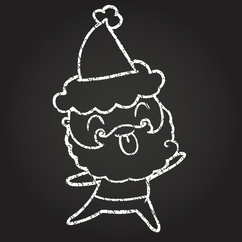 Christmas Man Chalk Drawing vector