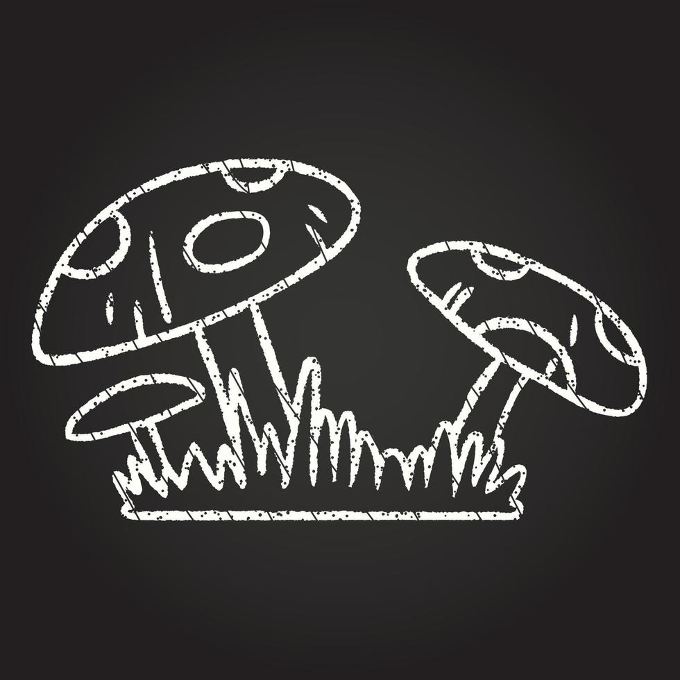 Toadstools Chalk Drawing vector