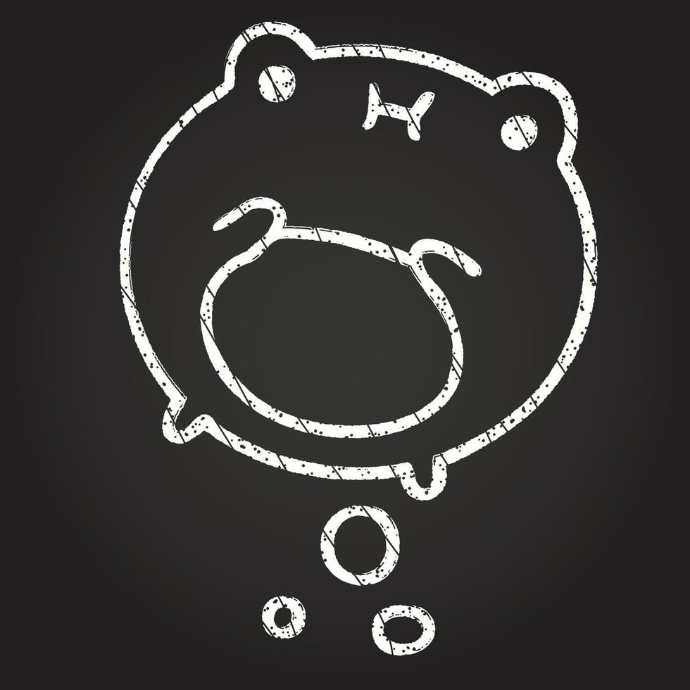 Cute Frog Chalk Drawing vector