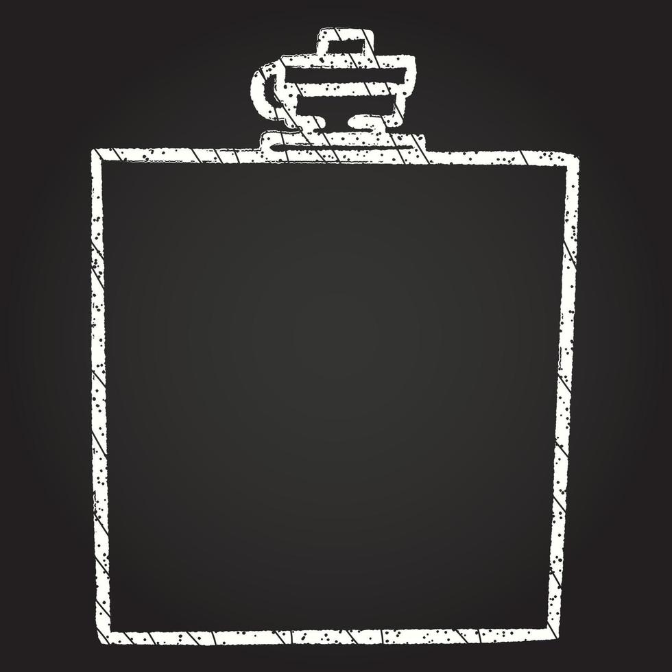 Hip Flask Chalk Drawing vector