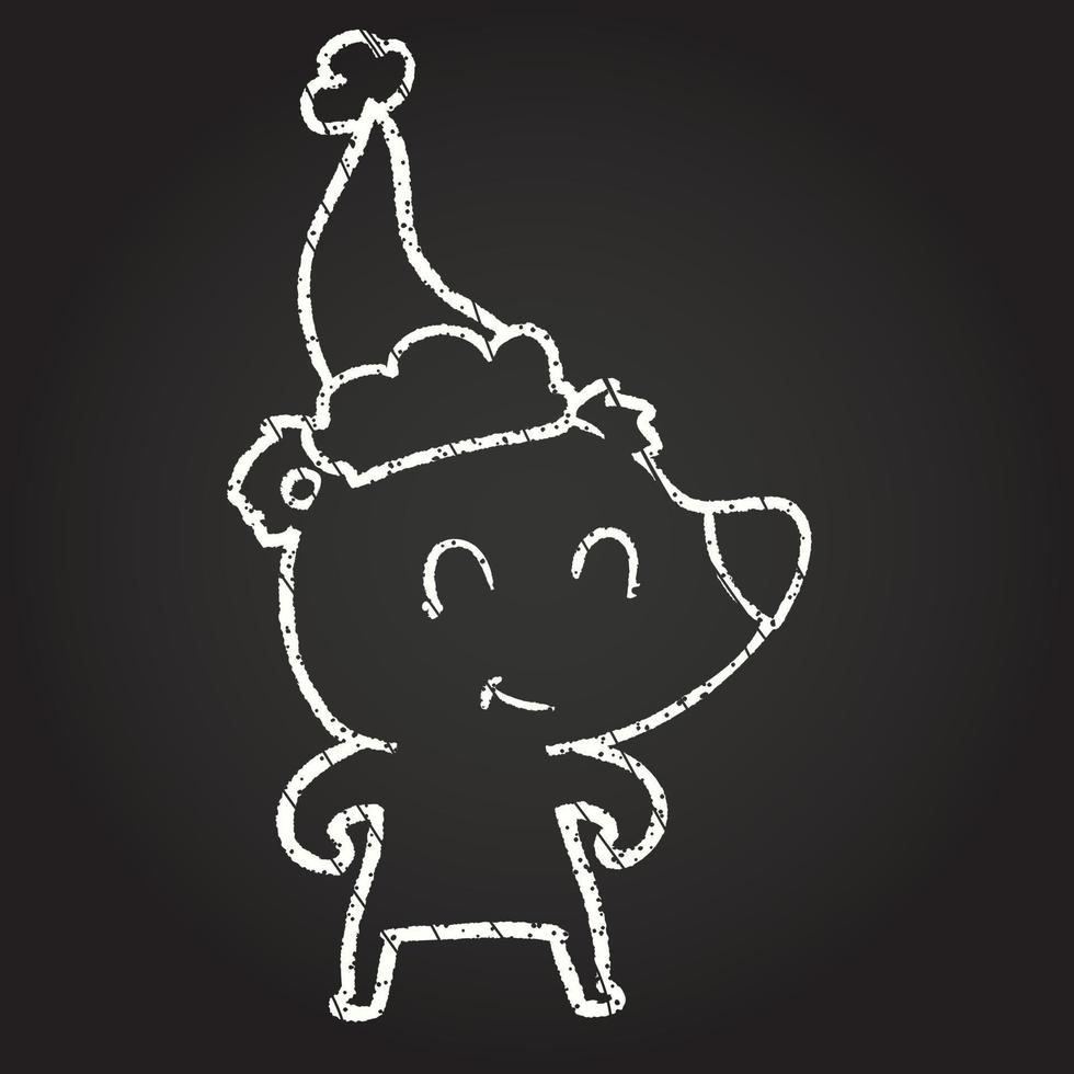 Festive Bear Chalk Drawing vector