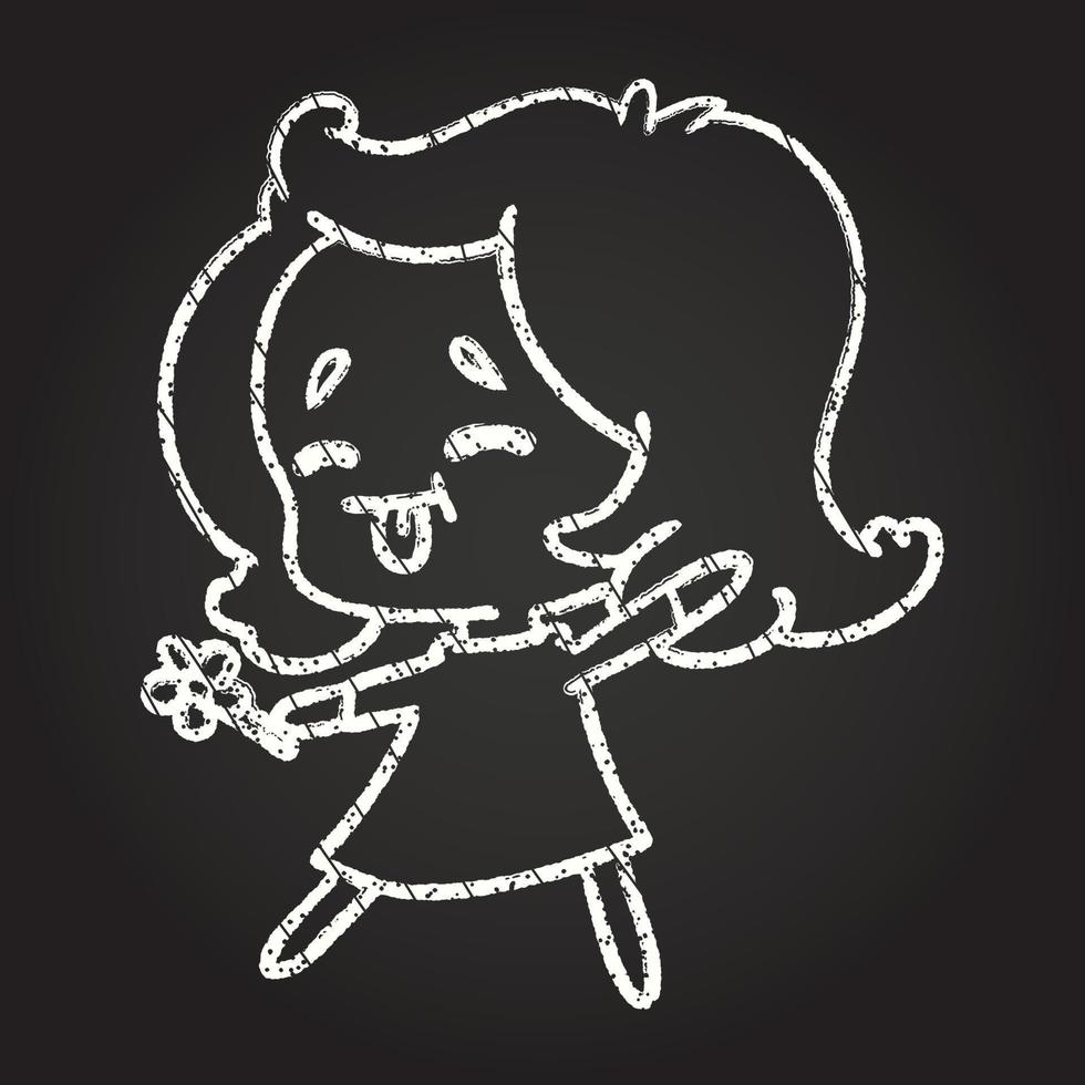 Happy Woman Chalk Drawing vector