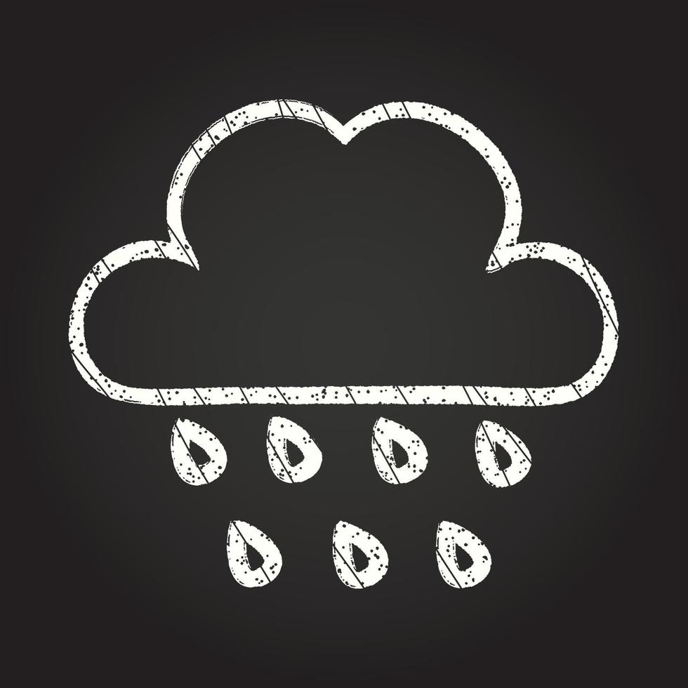 Raining Cloud Chalk Drawing vector