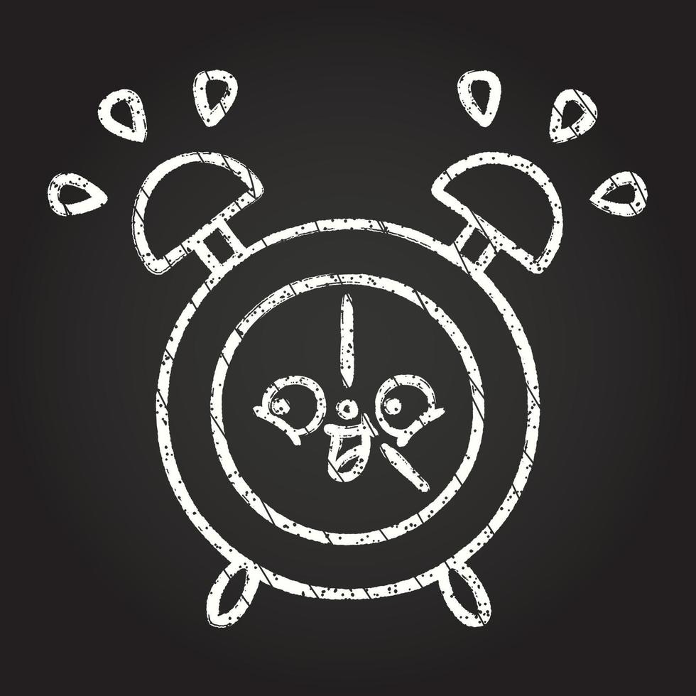 Alarm Clock Chalk Drawing vector