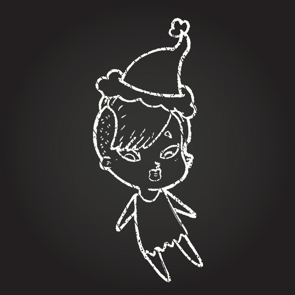 Festive Woman Chalk Drawing vector