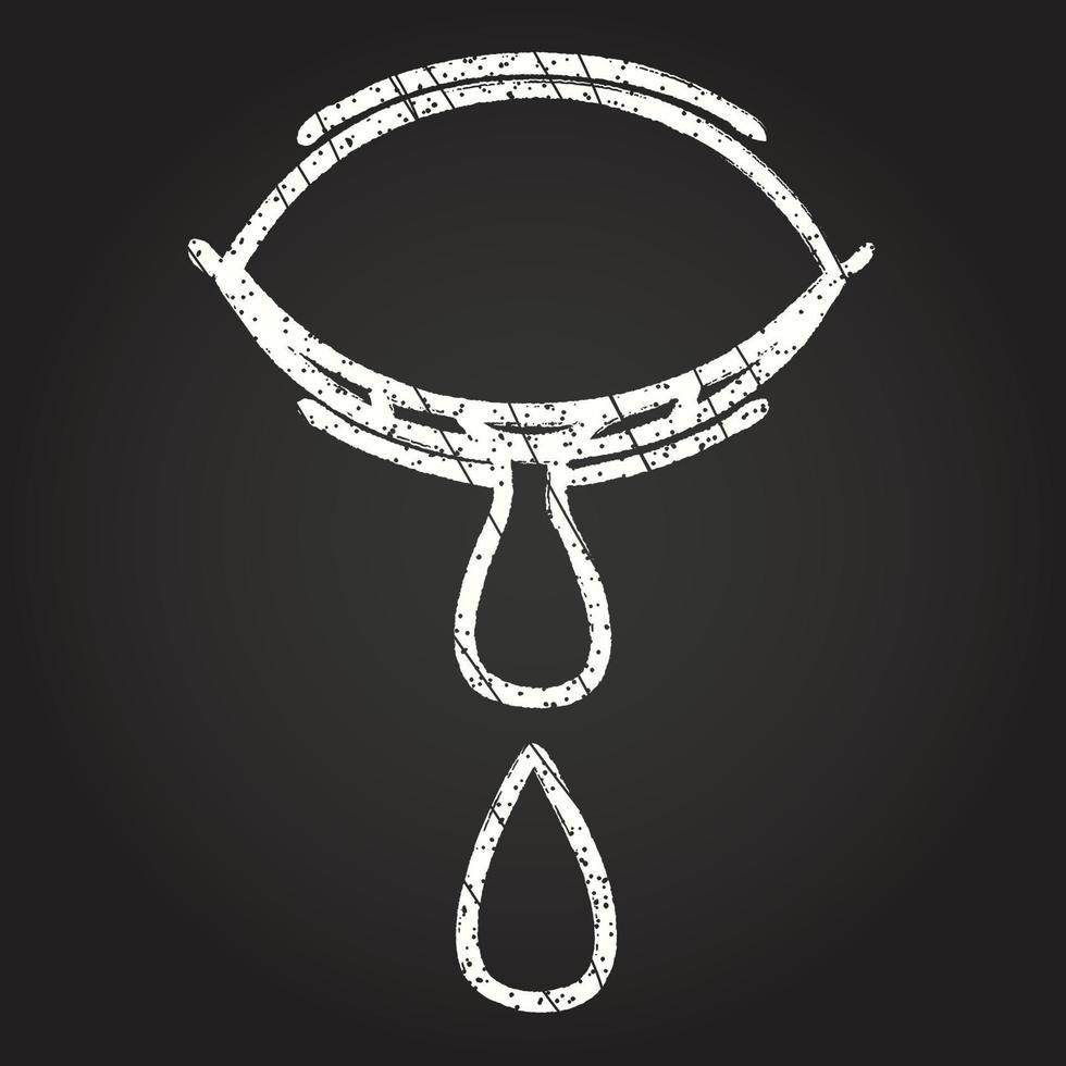 Crying Eye Chalk Drawing vector