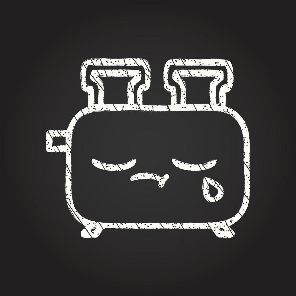 Crying Toaster Chalk Drawing vector