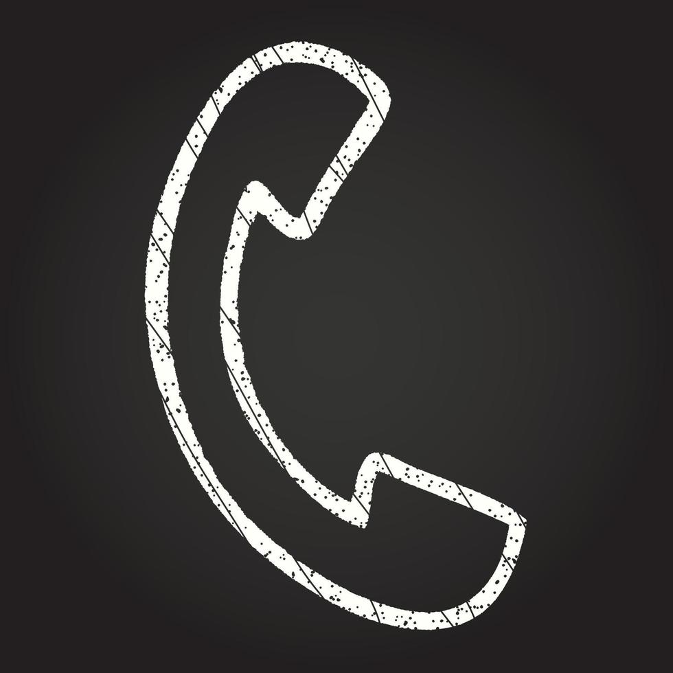 Telephone Receiver Chalk Drawing vector